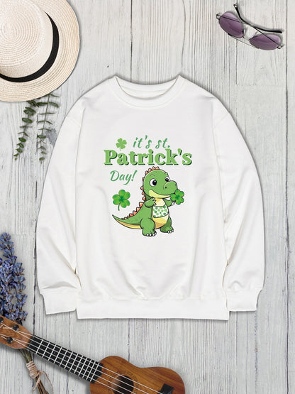 IT'S ST. PATRICK'S DAY Graphic Round Neck Sweatshirt-Jewearrings