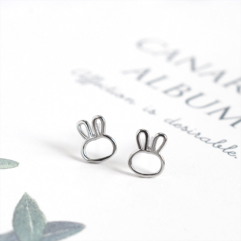 Cute Little Rabbit S925 Sterling Silver Earrings-Jewearrings