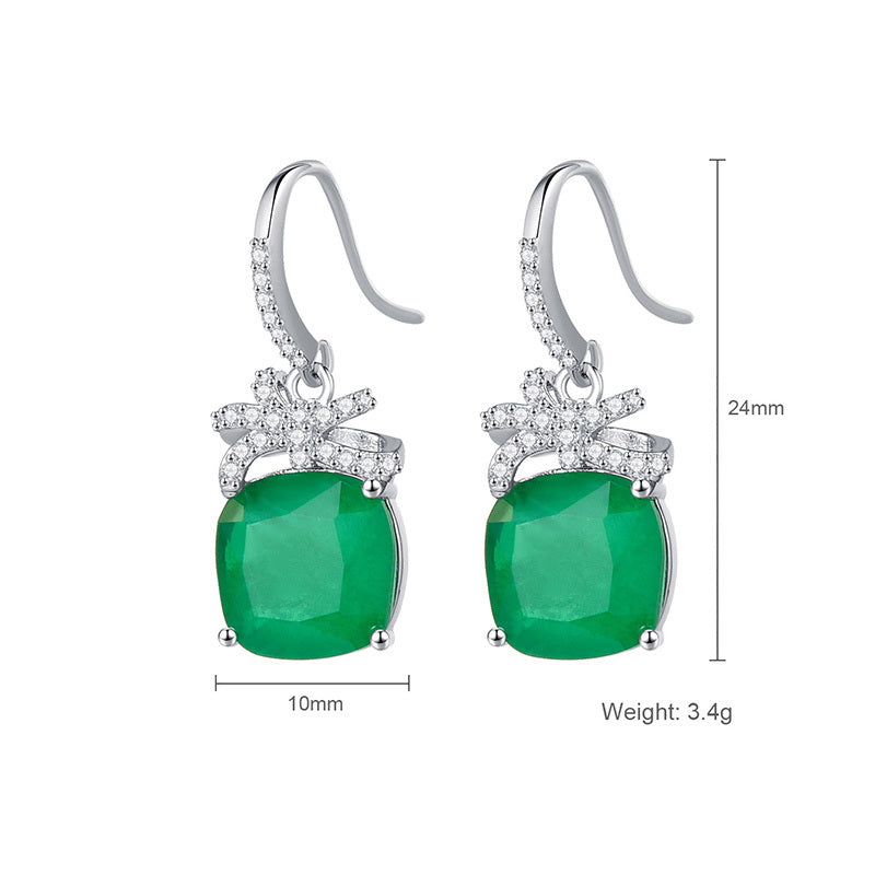 European And American Simulation Emerald Earrings Retro Earrings-Jewearrings