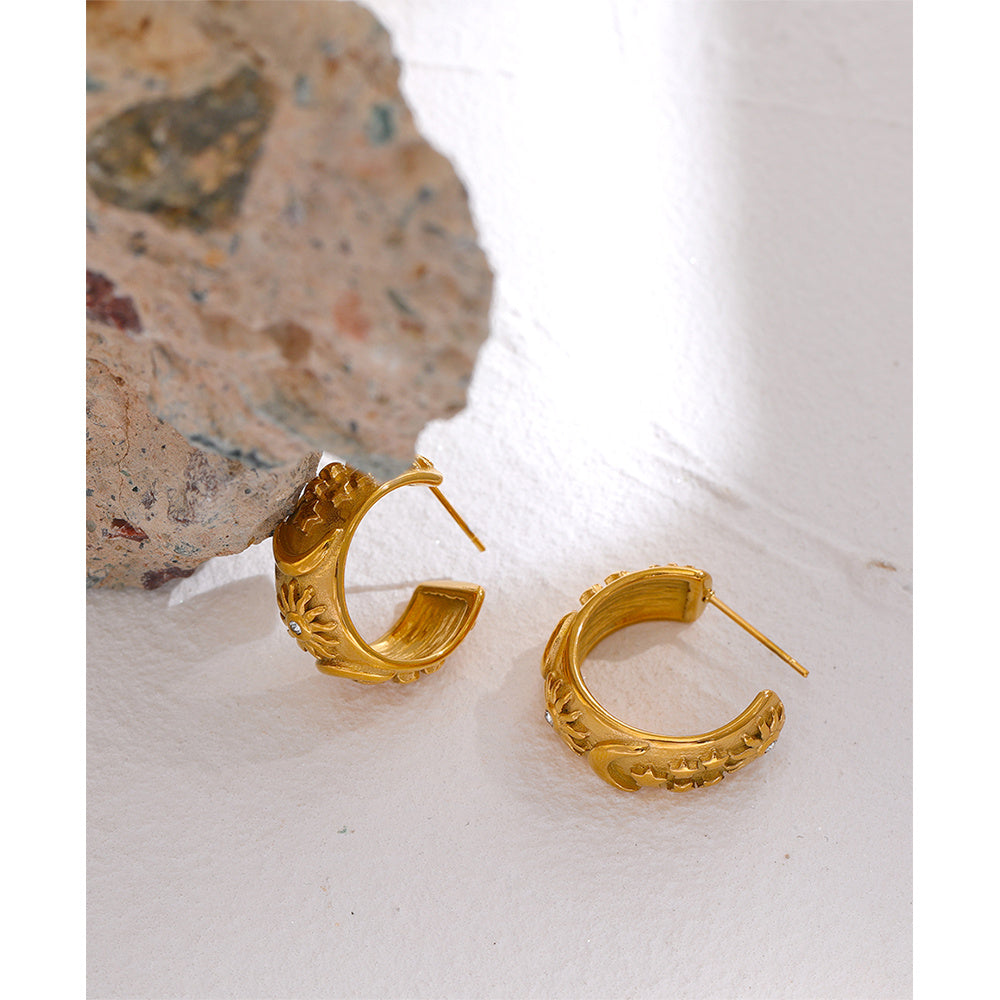 Niche Earrings Fashionable 18K Gold With Diamonds-Jewearrings