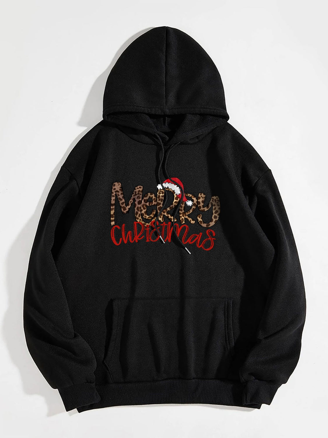 MERRY CHRISTMAS Graphic Drawstring Hoodie-Jewearrings