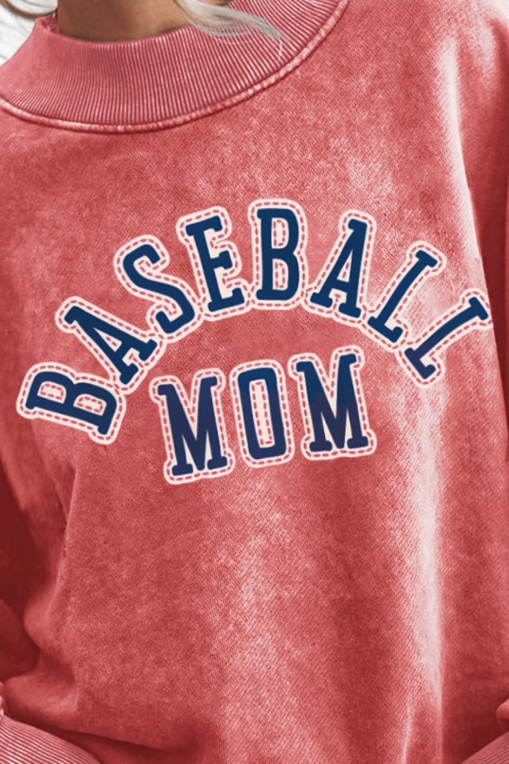 BASEBALL MOM Graphic Drop Shoulder Sweatshirt-Jewearrings