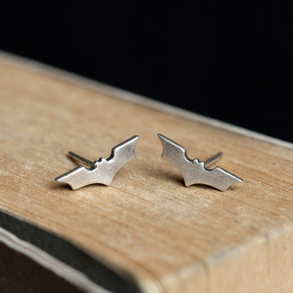 Dark Night 925 Sterling Silver Simple Stud Earrings-Jewearrings