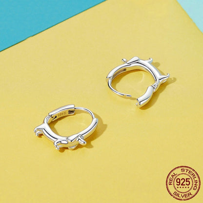 Cute Animal Simple Bracelet Earrings Sterling Silver-Jewearrings