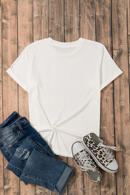 Graphic Round Neck Short Sleeve T-Shirt-Jewearrings