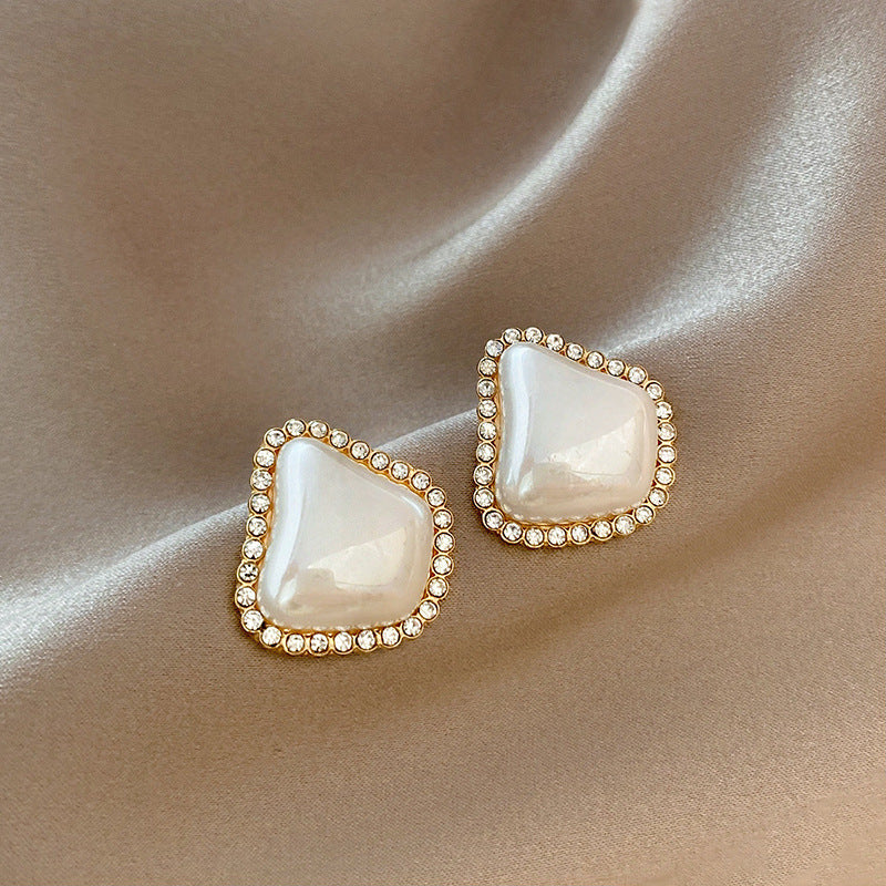 S925 Silver Needle Design Sense French Pearl Earrings Women-Jewearrings