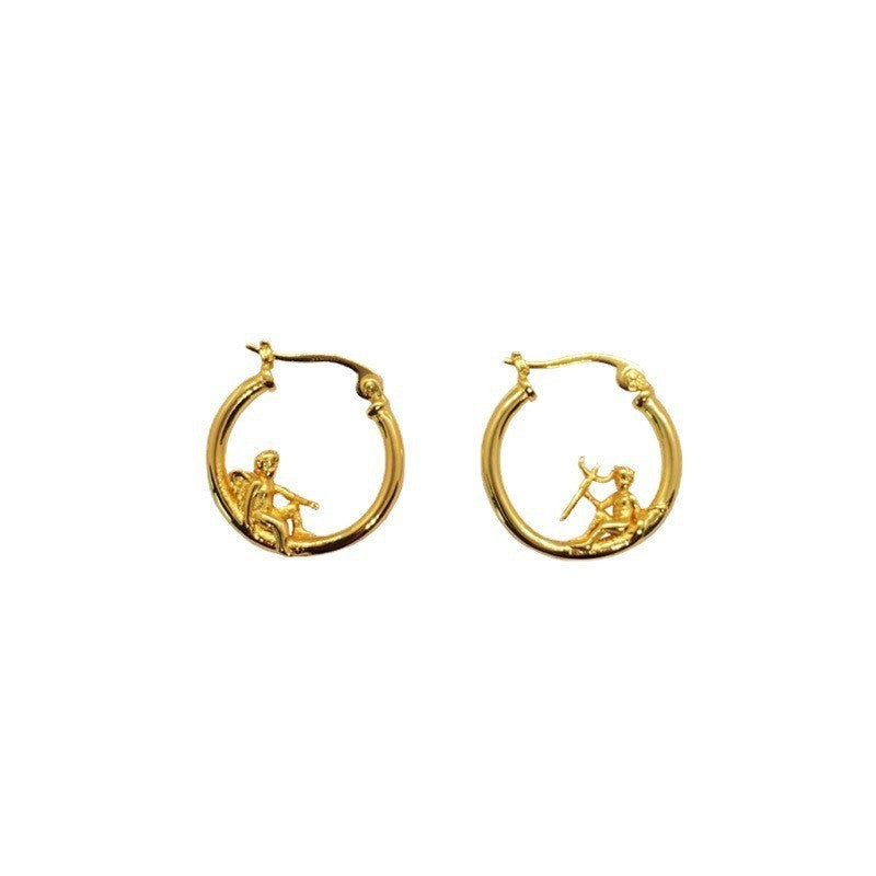 Angel Earrings Gold Plated Silver-Jewearrings