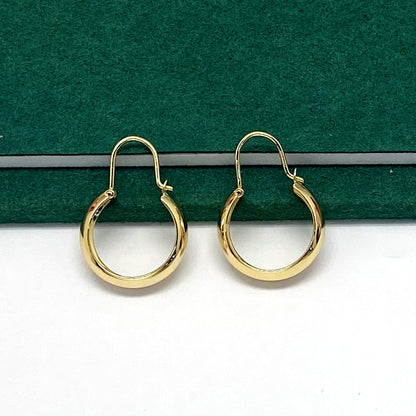 Women's Trendy Cool Gold Plated Hoop Earrings-Jewearrings