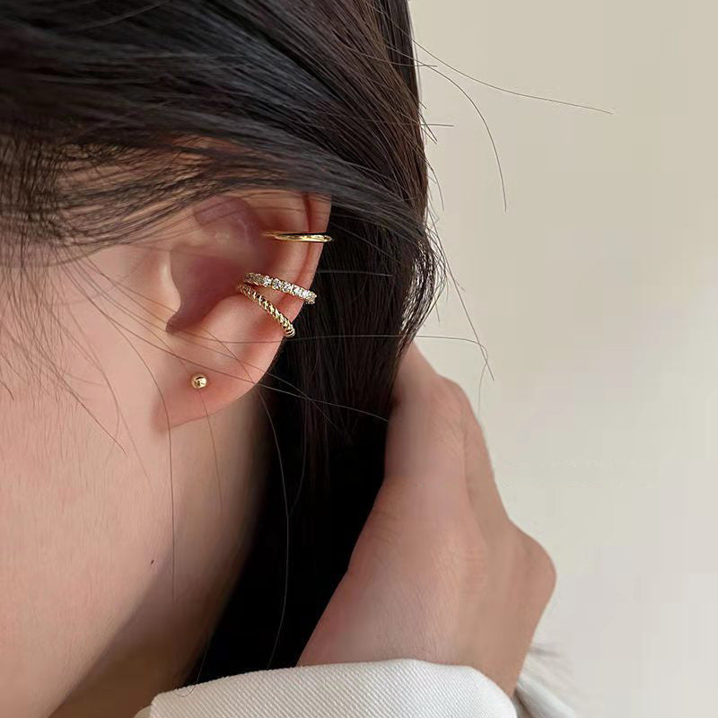 Korean Small And Exquisite Ear Clip Female High-end Personality Temperament Earrings-Jewearrings