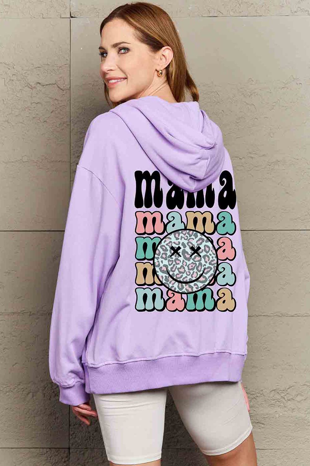 Simply Love Full Size MAMA Graphic Hoodie-Jewearrings