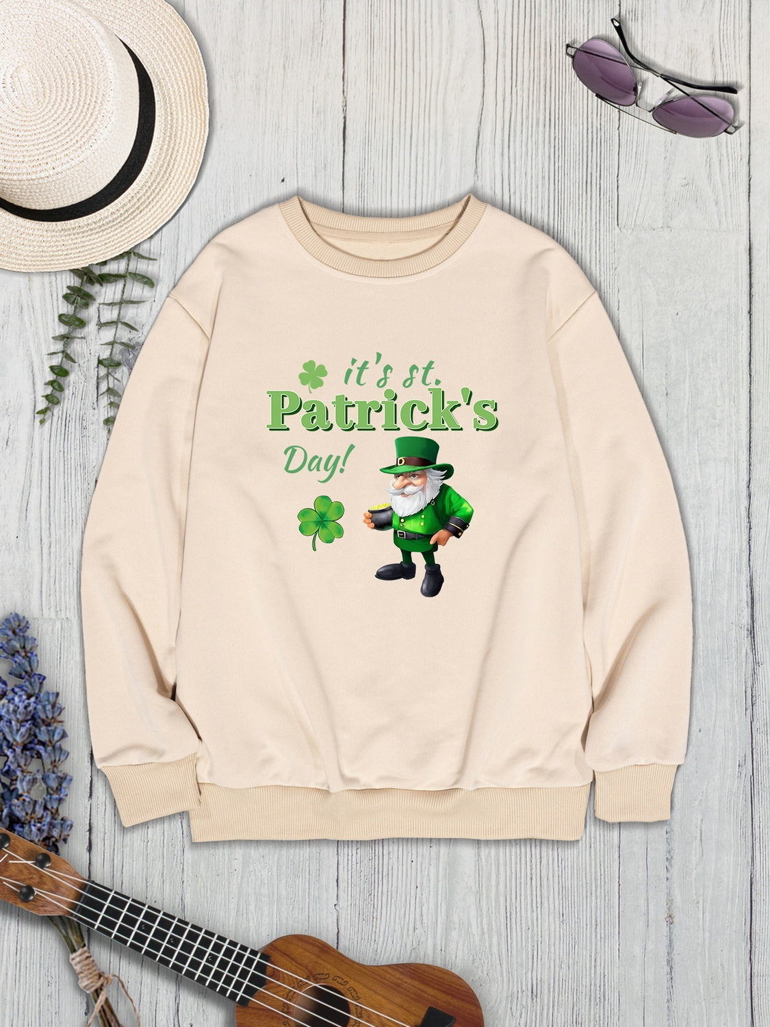 IT'S ST. PATRICK'S DAY Round Neck Sweatshirt-Jewearrings