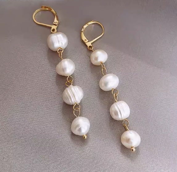 Women's Fashion Pearl Tassel Earrings-Jewearrings