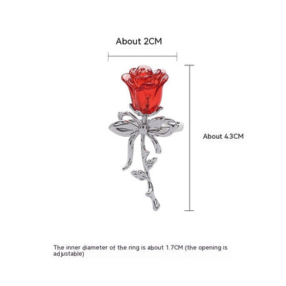 Red Rose Bow Earrings For Women-Jewearrings