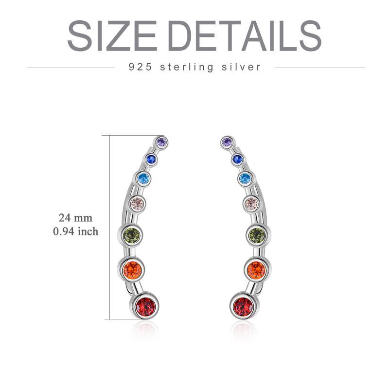 925 Sterling Silver Rainbow Chakra Earrings Yoga Jewelry for Women Girls-Jewearrings