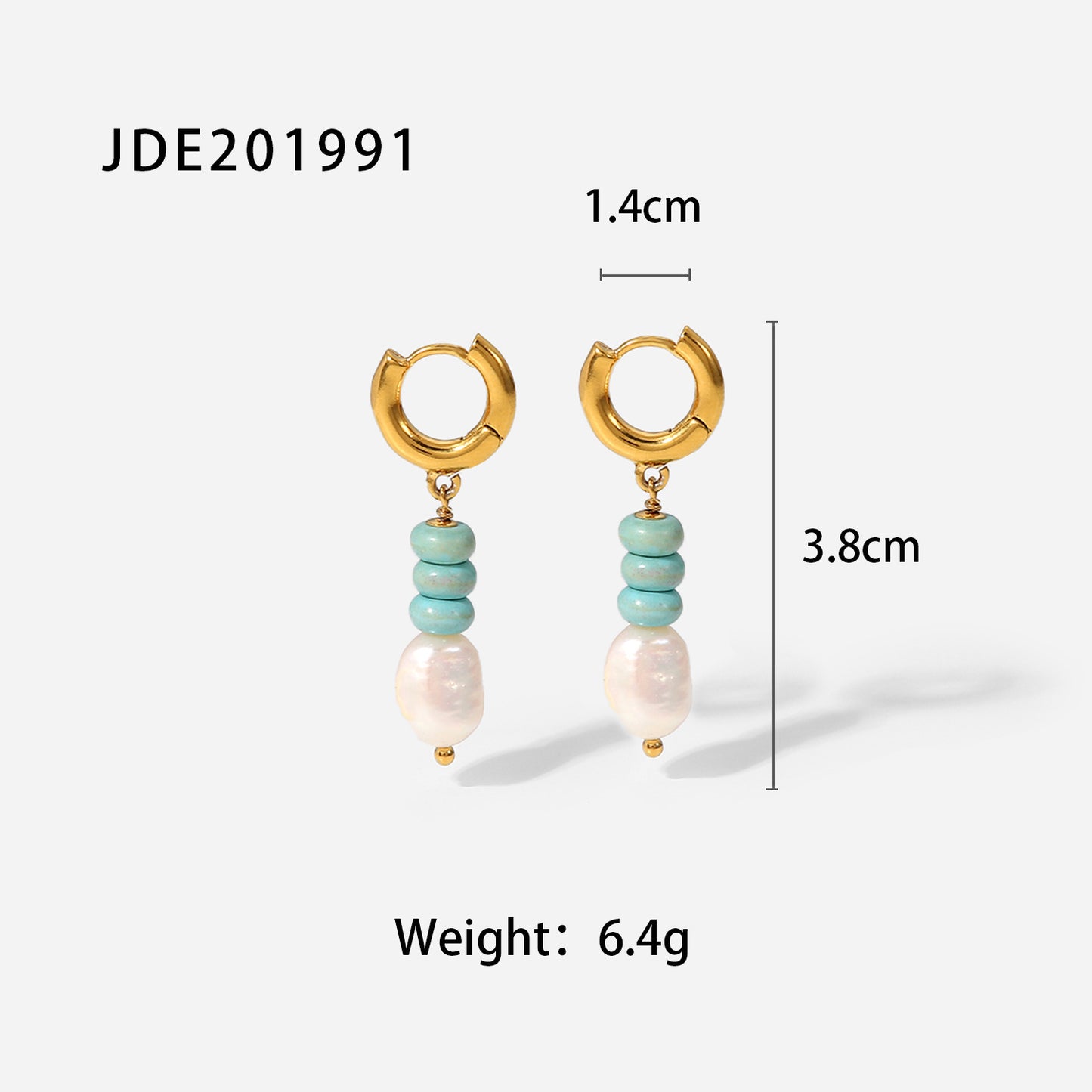 Women's 18K Gold Stainless Steel Fashion Pearl Earrings-Jewearrings