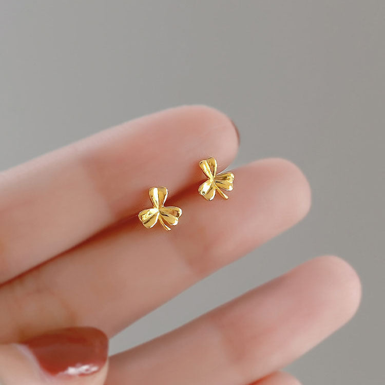 925 Sterling Silver Clover Stud Earrings For Women-Jewearrings