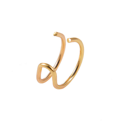 Simple Personality Alloy Double C Cartilage Earrings-Jewearrings