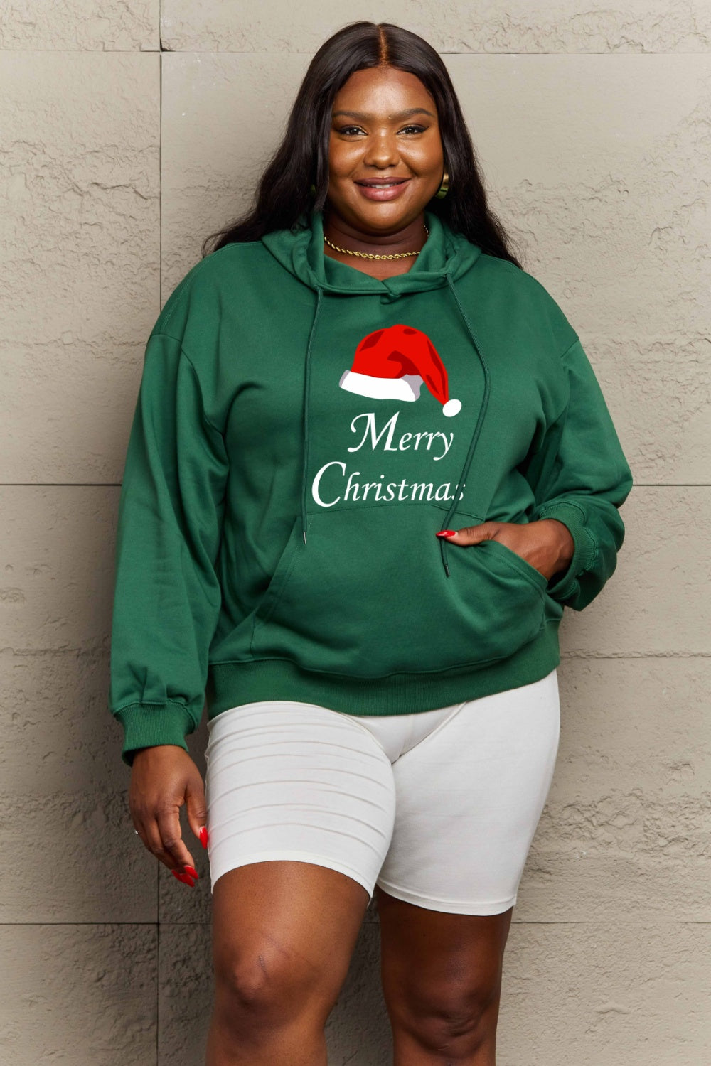 Simply Love Full Size MERRY CHRISTMAS Graphic Hoodie-Jewearrings