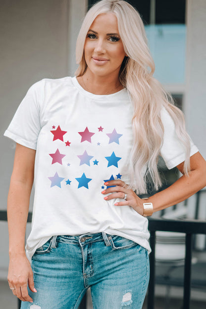 Star Graphic Round Neck Tee-Jewearrings