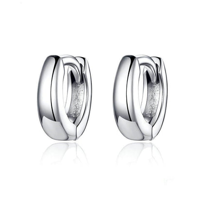 Bamoer 925 Sterling Silver Shiny Small Hoop Earrings-Jewearrings