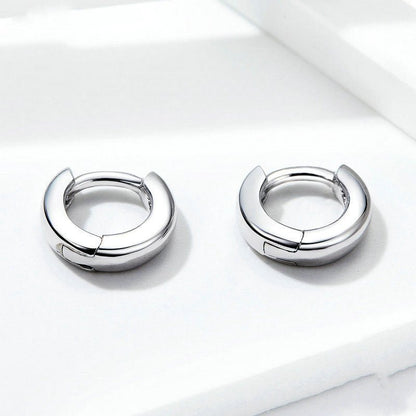 Bamoer 925 Sterling Silver Shiny Small Hoop Earrings-Jewearrings