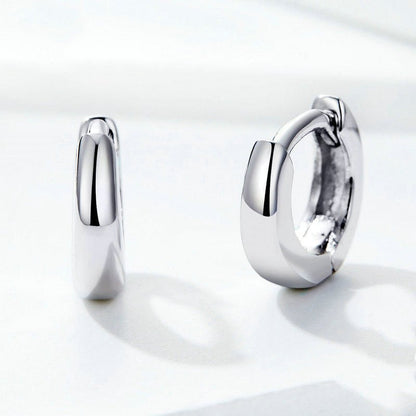 Bamoer 925 Sterling Silver Shiny Small Hoop Earrings-Jewearrings