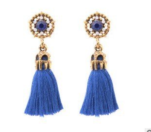 Baroque Diamond Hollow Tassel Stud Earrings-Jewearrings