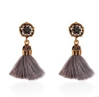 Baroque Diamond Hollow Tassel Stud Earrings-Jewearrings