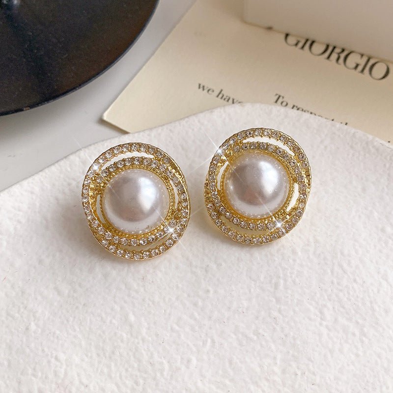 Baroque French Vintage Pearl Earrings Silver Needle-Jewearrings