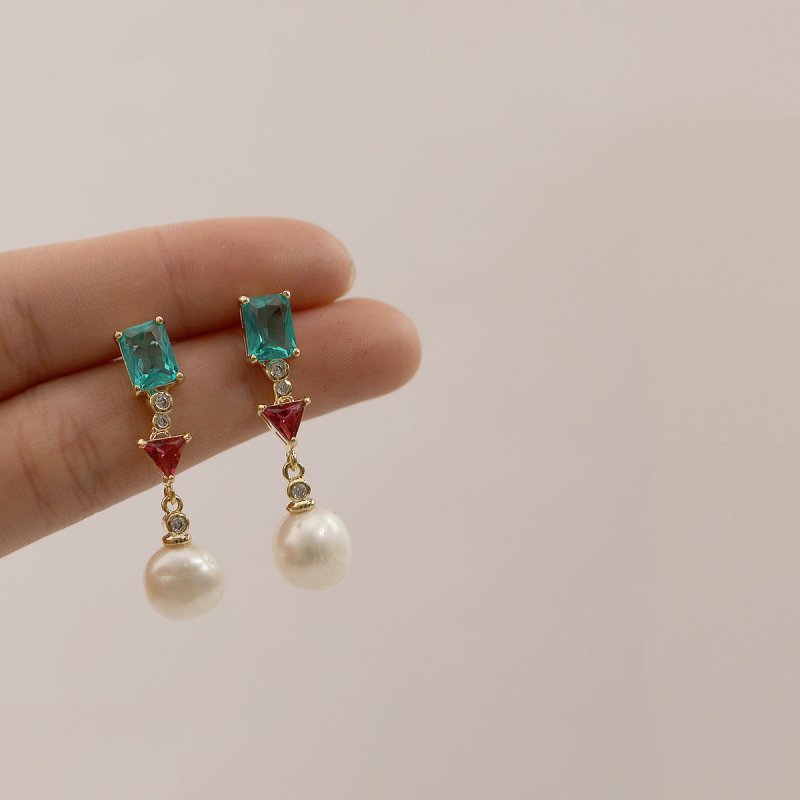 Baroque Freshwater Pearl Crystal Earrings-Jewearrings