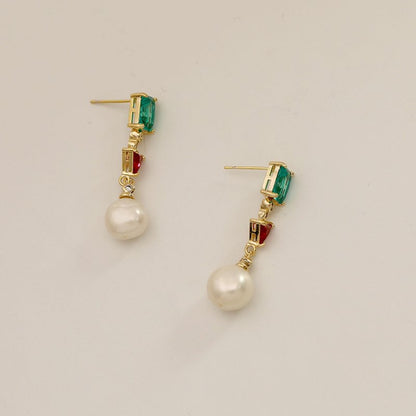 Baroque Freshwater Pearl Crystal Earrings-Jewearrings