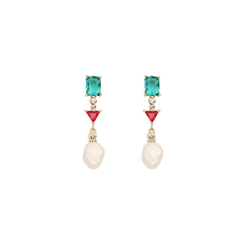 Baroque Freshwater Pearl Crystal Earrings-Jewearrings