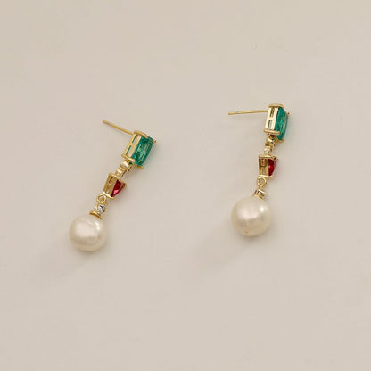 Baroque Freshwater Pearl Crystal Earrings-Jewearrings