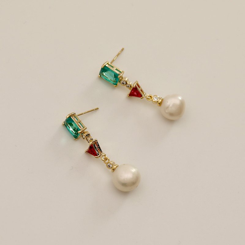 Baroque Freshwater Pearl Crystal Earrings-Jewearrings