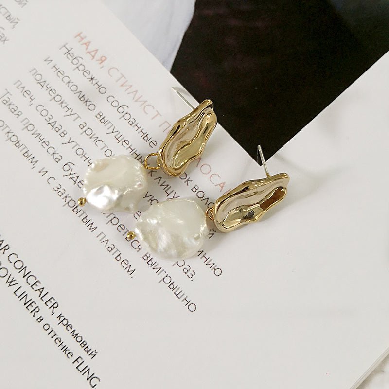 Baroque freshwater pearl earrings-Jewearrings