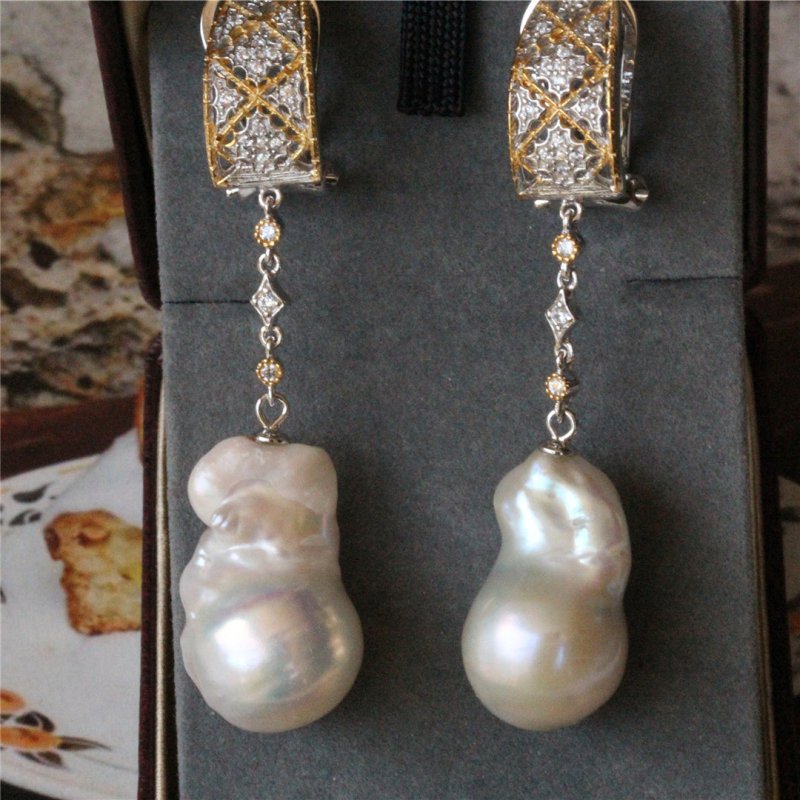 Baroque Freshwater Pearl Earrings-Jewearrings