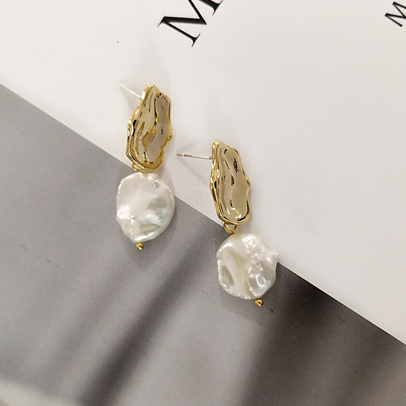 Baroque freshwater pearl earrings-Jewearrings