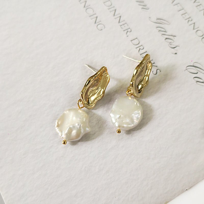 Baroque freshwater pearl earrings-Jewearrings