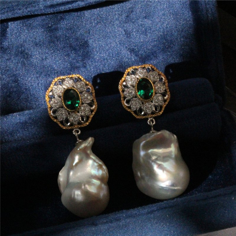 Baroque Freshwater Pearl Earrings-Jewearrings