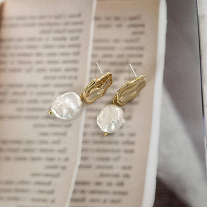 Baroque freshwater pearl earrings-Jewearrings