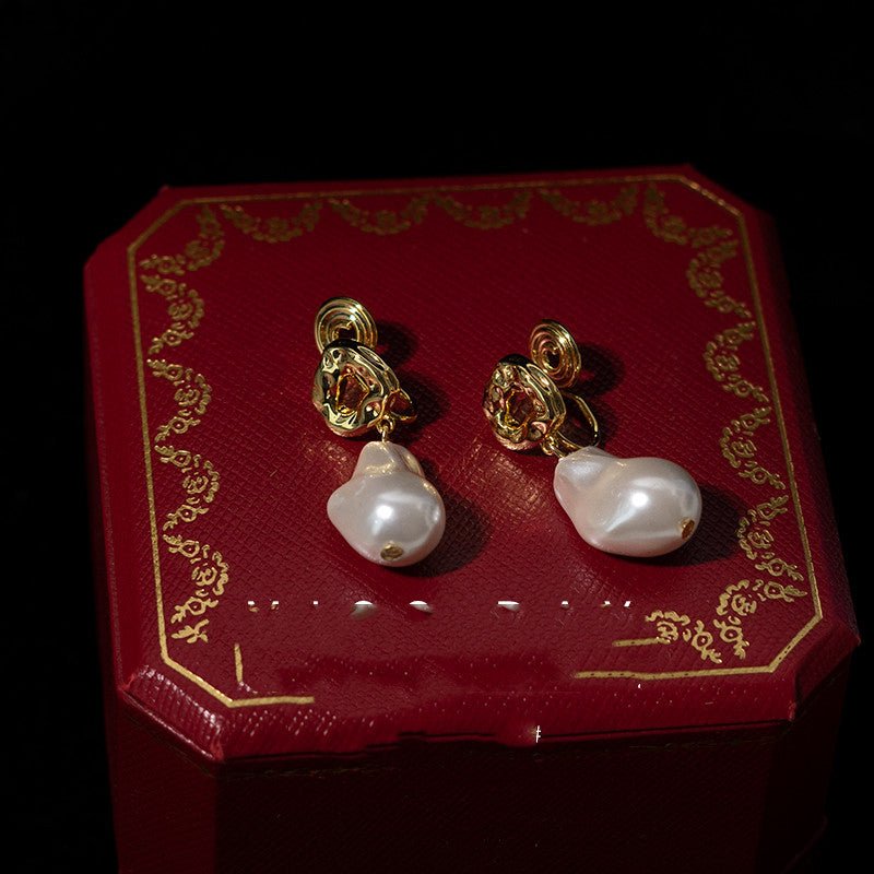 Baroque Irregular Pearl High-end Earrings Ear Clips-Jewearrings