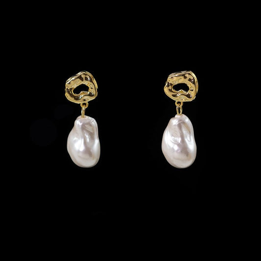 Baroque Irregular Pearl High-end Earrings Ear Clips-Jewearrings