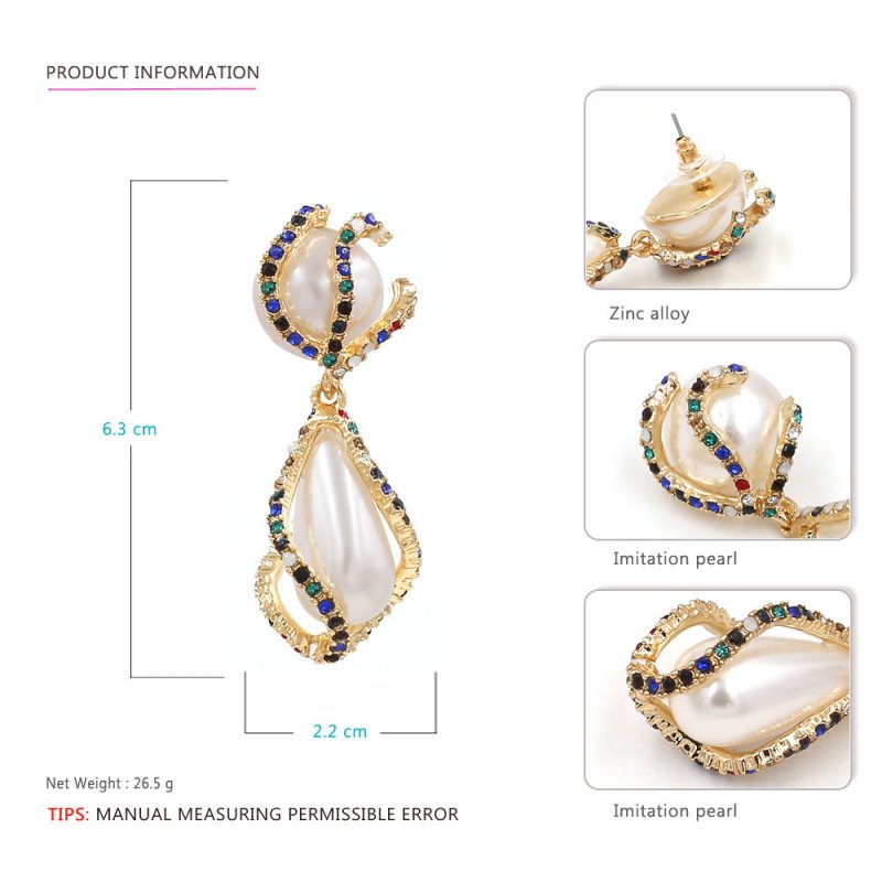 Baroque Pearl Earrings Fashion Drop Shape-Jewearrings