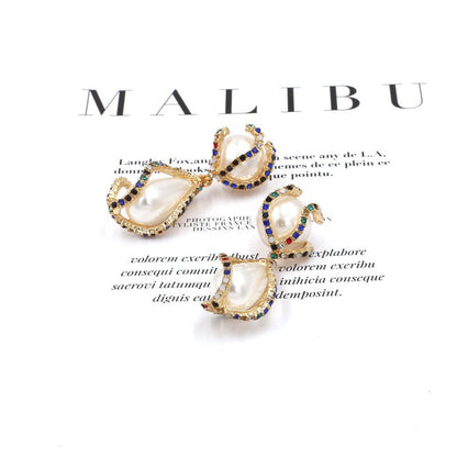 Baroque Pearl Earrings Fashion Drop Shape-Jewearrings