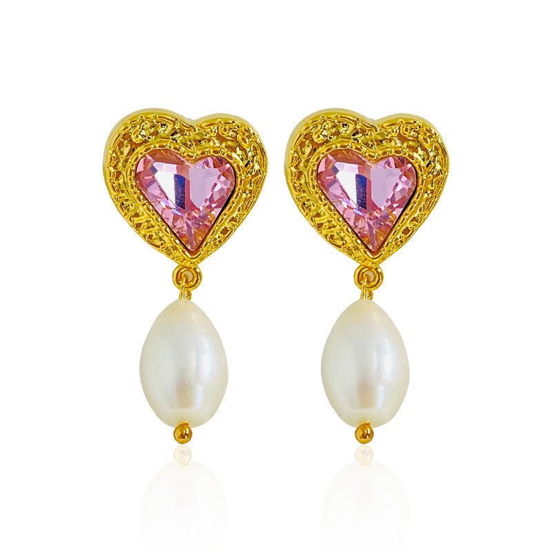 Baroque Pearl Light Luxury Hong Kong Style French Design Earrings-Jewearrings