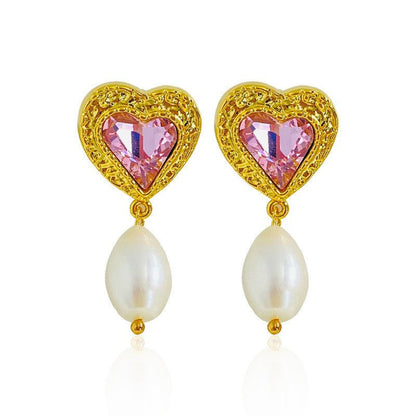 Baroque Pearl Light Luxury Hong Kong Style French Design Earrings-Jewearrings