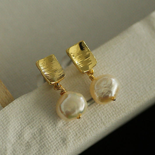 Baroque Pearl Stud Earrings Women-Jewearrings