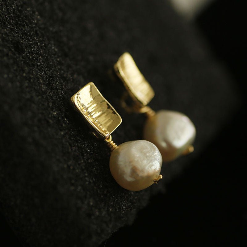 Baroque Pearl Stud Earrings Women-Jewearrings