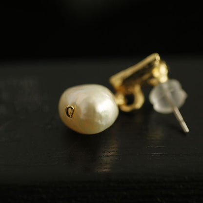 Baroque Pearl Stud Earrings Women-Jewearrings