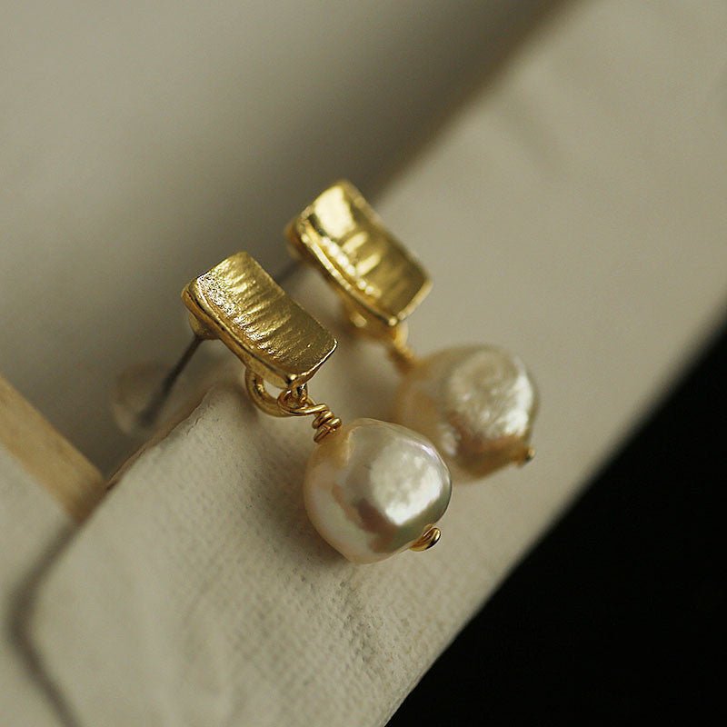 Baroque Pearl Stud Earrings Women-Jewearrings